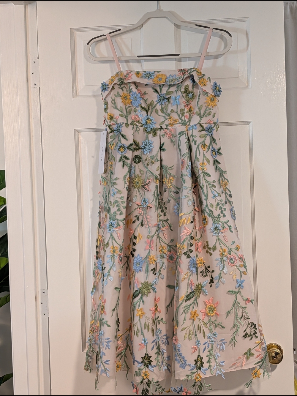 NWT Azazie Evangeline Junior Formal Dress Blush Garden Floral Custom Fits 4/6